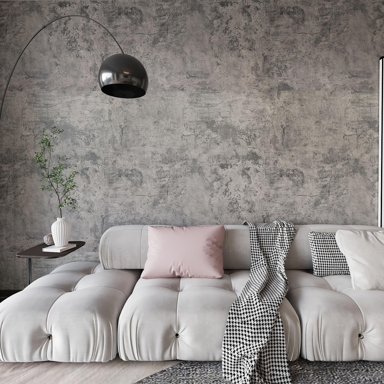Concrete Wallpaper Peel and Stick Grey Cement Contact Paper Industrial Style …