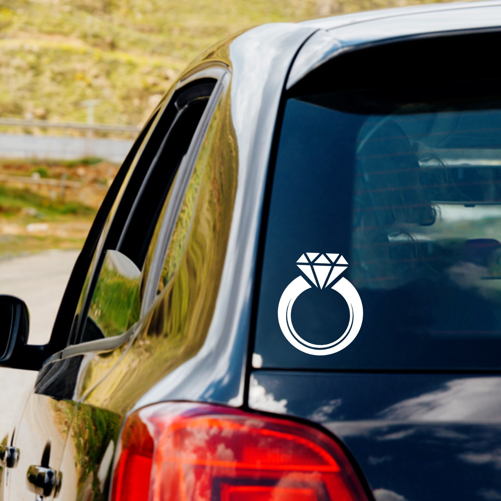 Diamond Ring Vinyl Decal Sticker Car Truck Window Laptop Marriage Engagement