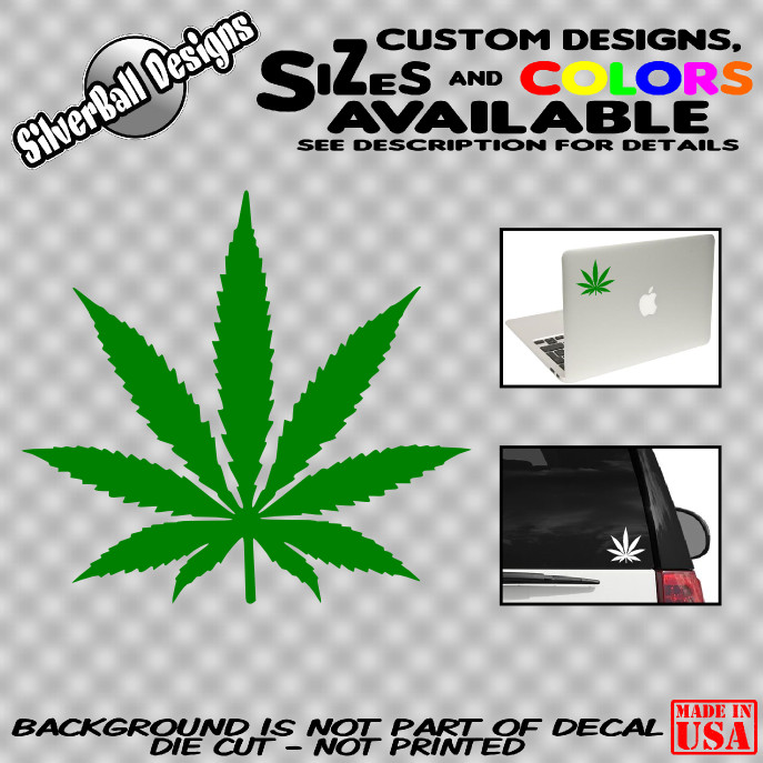 Pot Leaf Decal Vinyl Car Window Marijuana Weed Cannabis Dope Sticker 420 Laptop