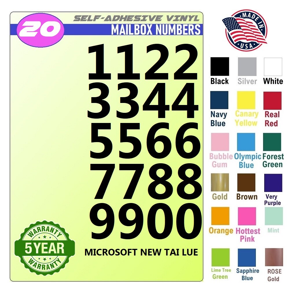 20 Mailbox,Car, Doors, Toolbox,Lockers,Window, Decal Sticker Numbers NEW TAI LUE