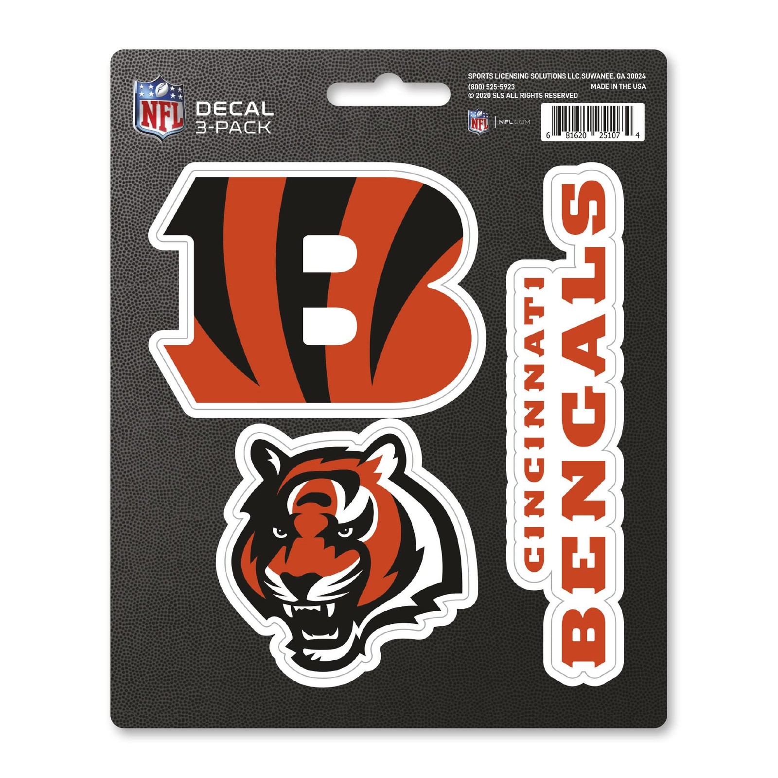 NFL Team Decal 3 Pack Orange Wall Art Vinyl Stickers for Car Durable UV Resis…