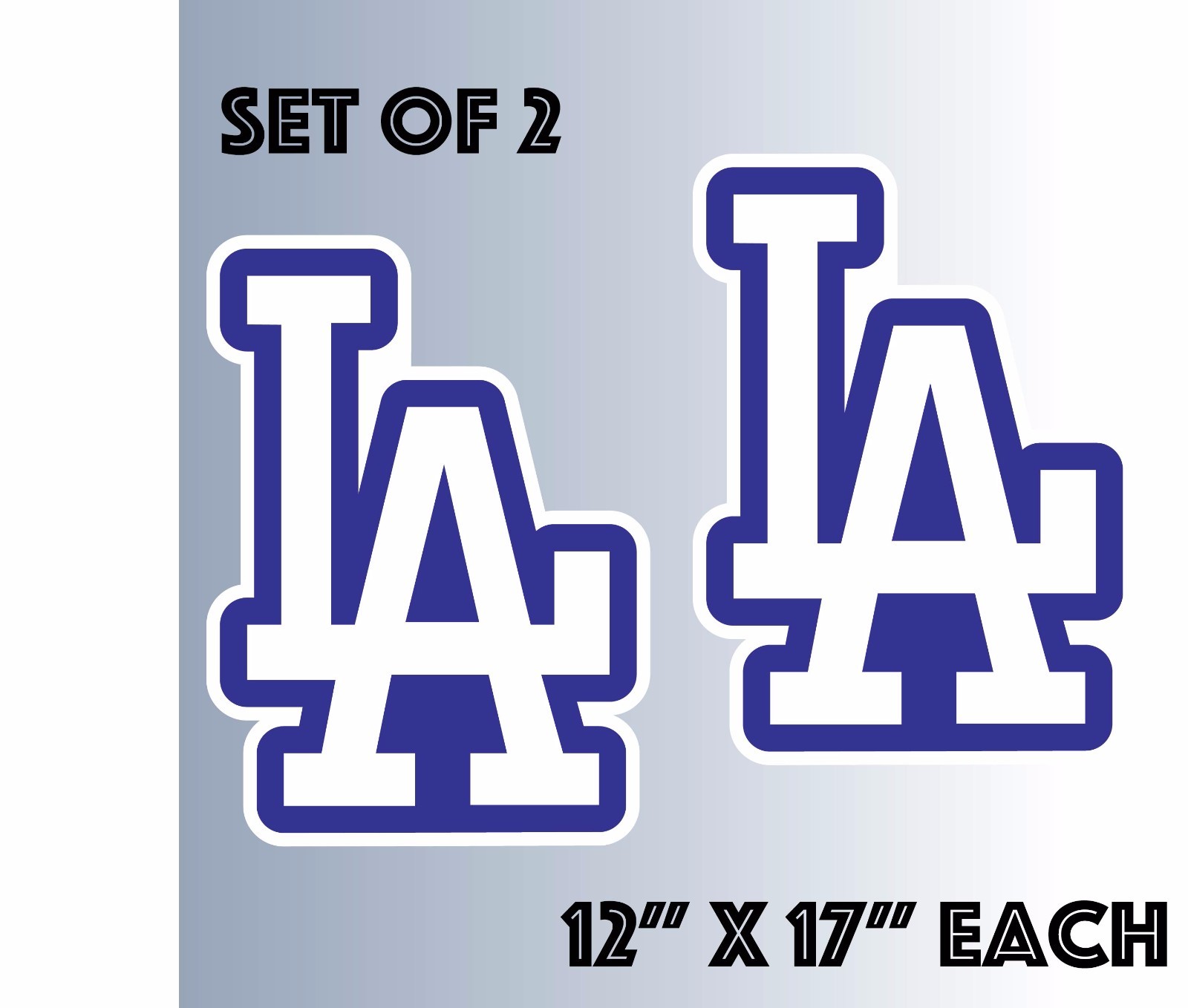 Los Angeles Dodgers Vinyl Sticker Decal Cornhole Set of 2 (12″x17″)