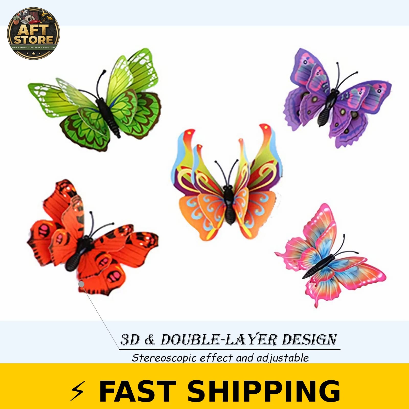 Opseam 3D Butterfly Wall Decor Stickers with Magnets