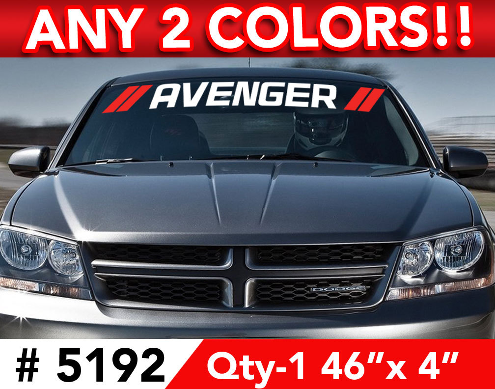 AVENGER SLASHES WINDSHIELD DECAL STICKER 46″w x 4″h Any 2 Colors