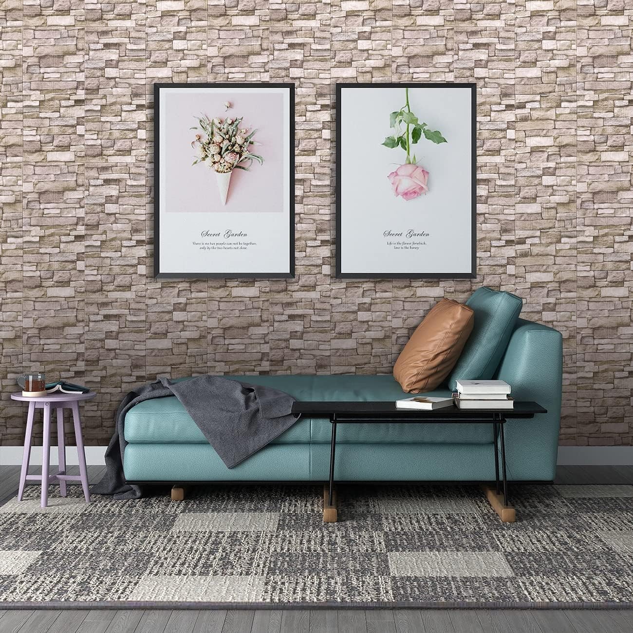 Elegant 3D Peel and Stick Wall Panels – 20PCS Faux Stone for Home Makeover`