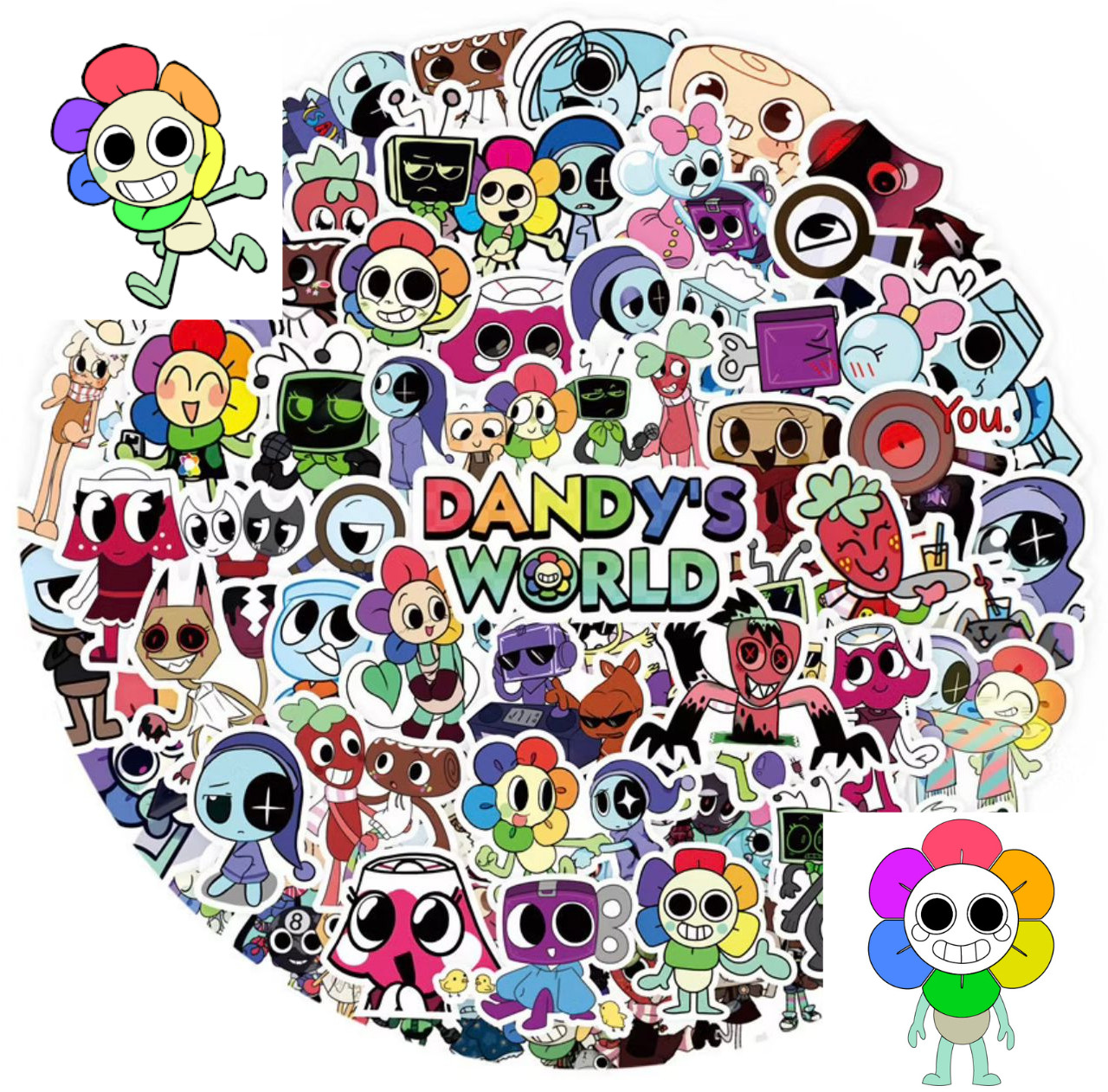 100PCS Dandy’s World Cartoon Character Stickers DIY Fashion Doodle Decals Laptop
