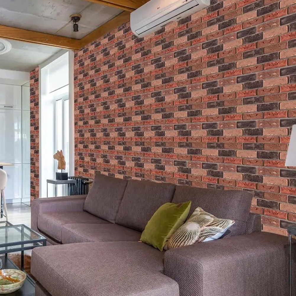 10-100PCS 3D Tile Brick Wall Sticker Self-adhesive Waterproof PVC DIY Wallpaper