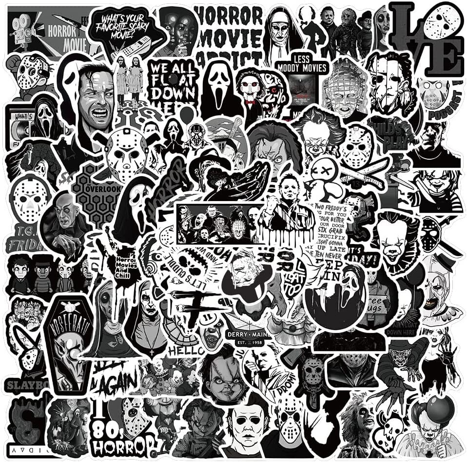 Horror Movie Stickers for Water Bottles Laptops Bulk Lot Waterproof Vinyl 200pc