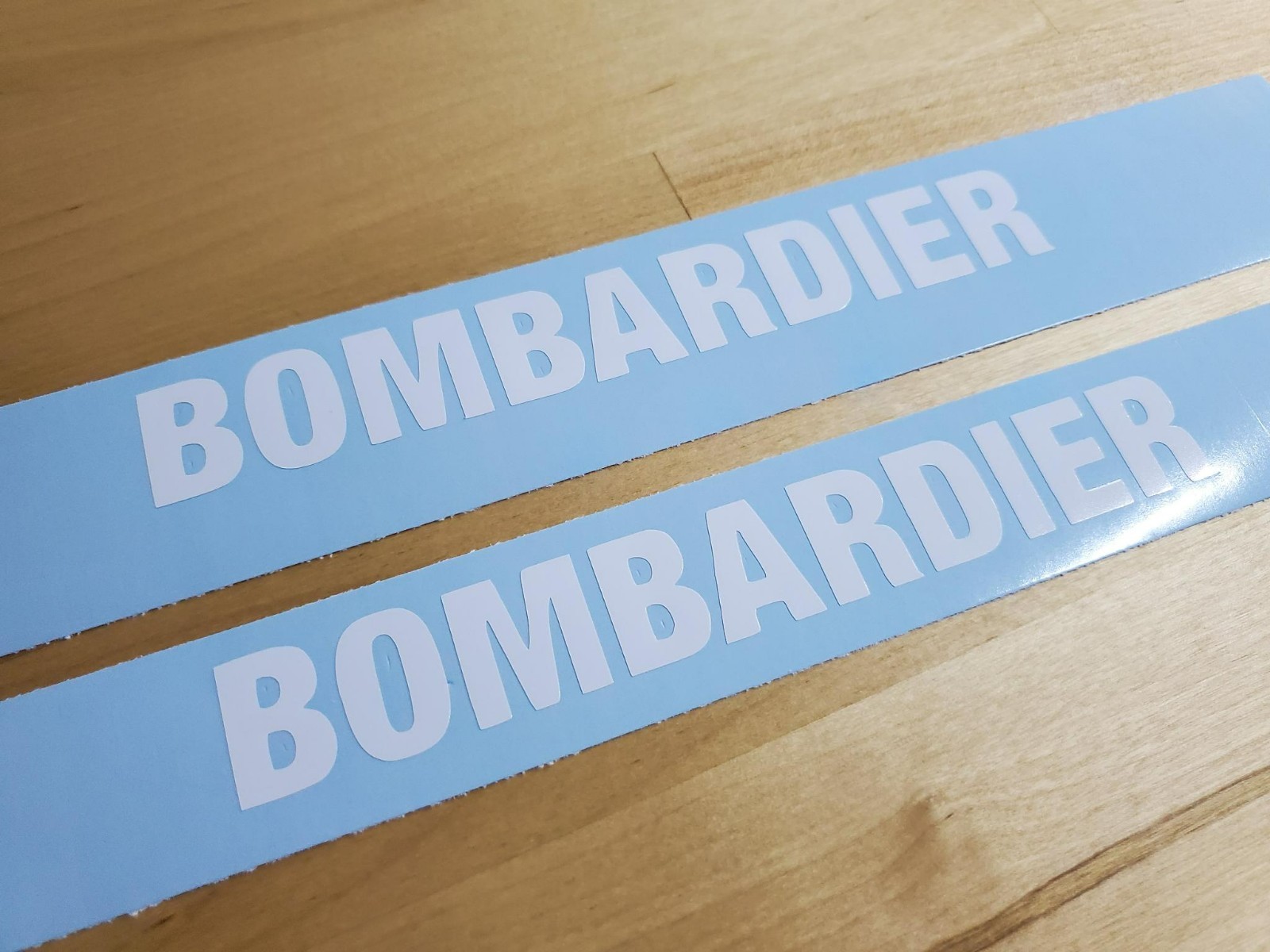 BOMBARDIER atv jetski snowmobile Decals Stickers Gloss WHITE 10″ (2) Fast USA