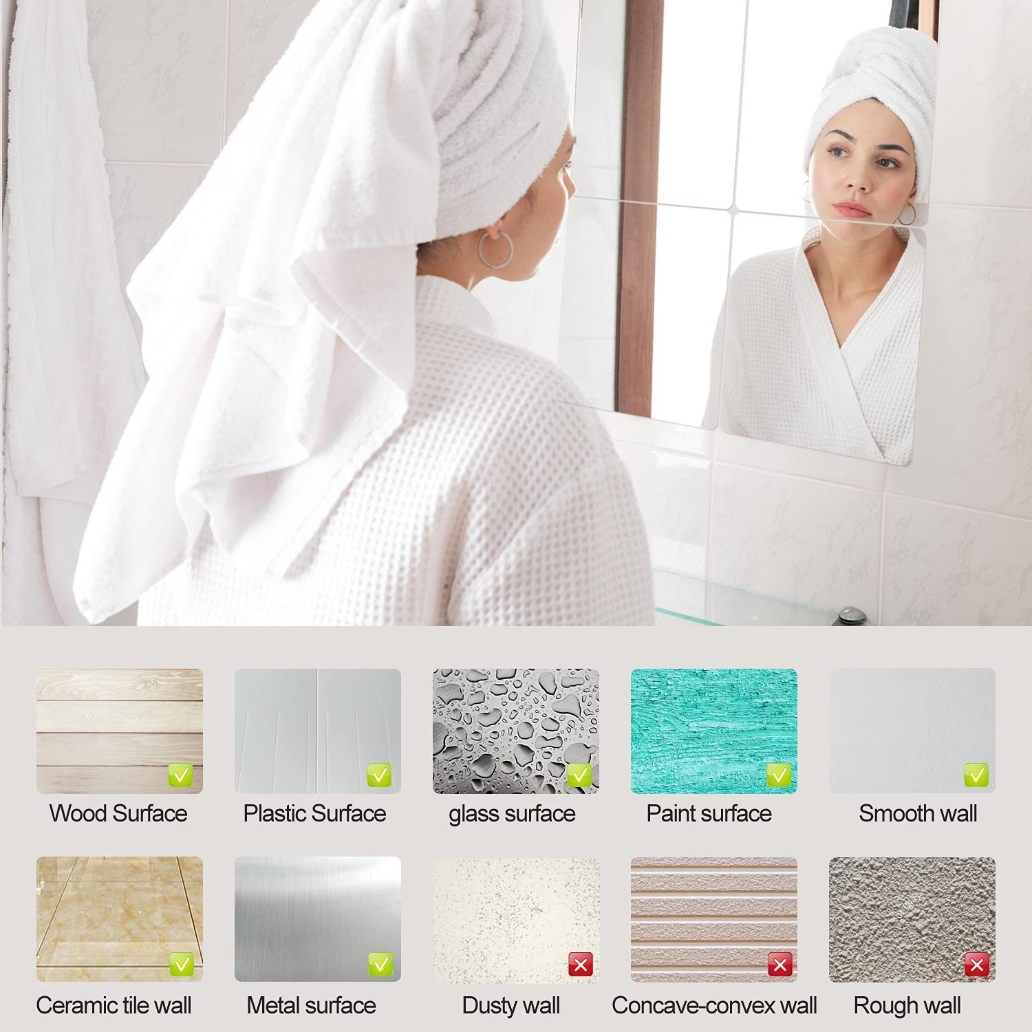Flexible Cut-to-Size Mirror Sheets – 4 Pack, 6″x9″, Self-Adhesive PETG Plastic S