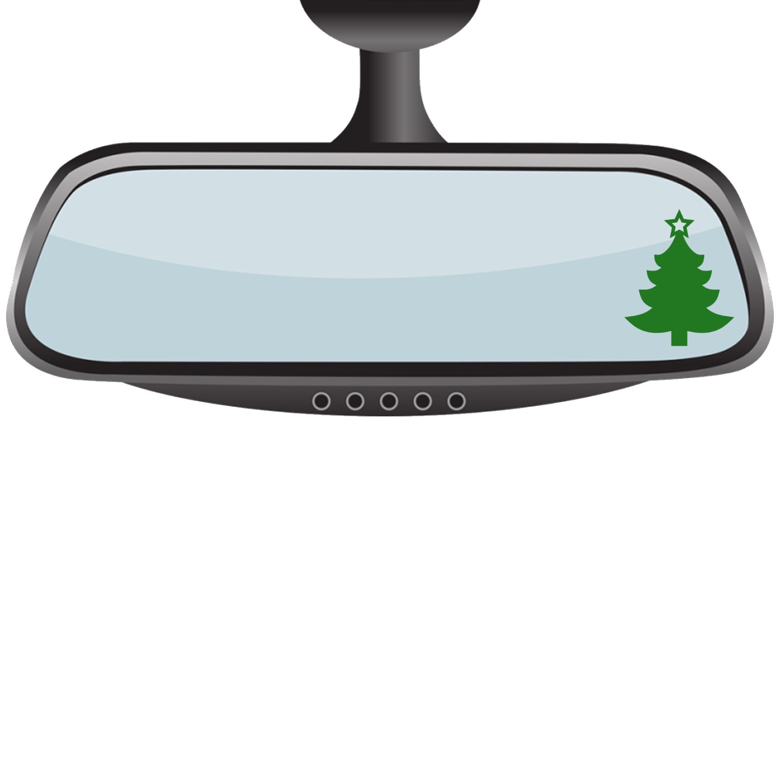 Christmas Tree Tiny Vinyl Decal Sticker Rearview Mirror Car Truck Set of 2