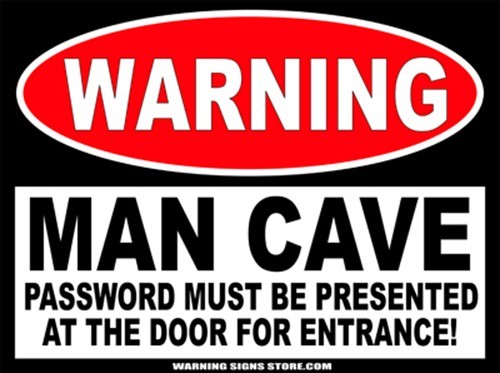 Password to Man Cave Funny Warning Sign Door Sticker Decals 2-pack 6″ WS237