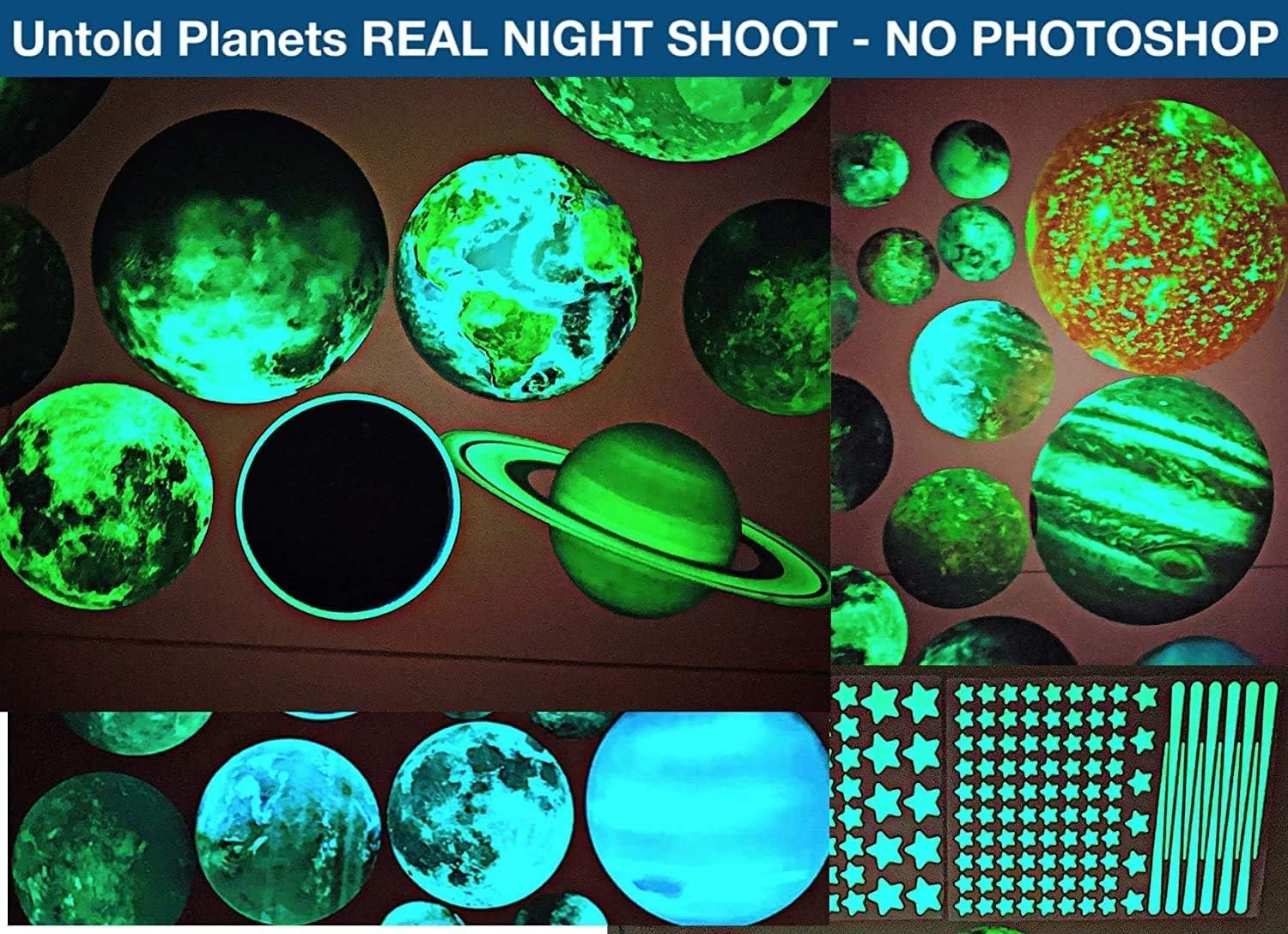 Glowing Planets Wall Decor – Glow in the Dark Stars for Kids