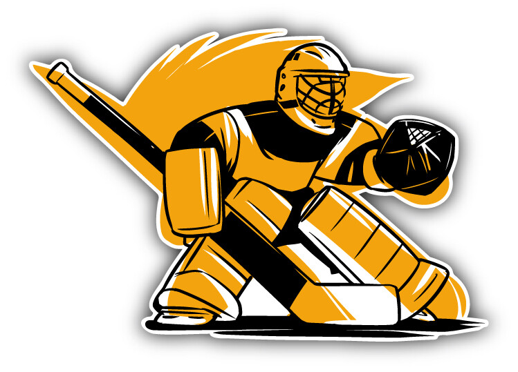 Ice Hockey Goalie Silhouette Car Bumper Sticker Decal