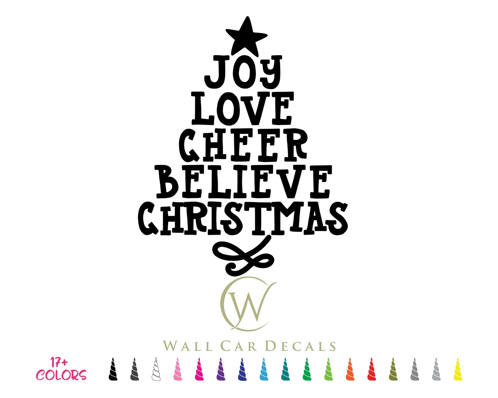 Christmas Words Tree 6″ 8″ Glass Block Decal DIY Tree Crafts Sticker Holiday Box