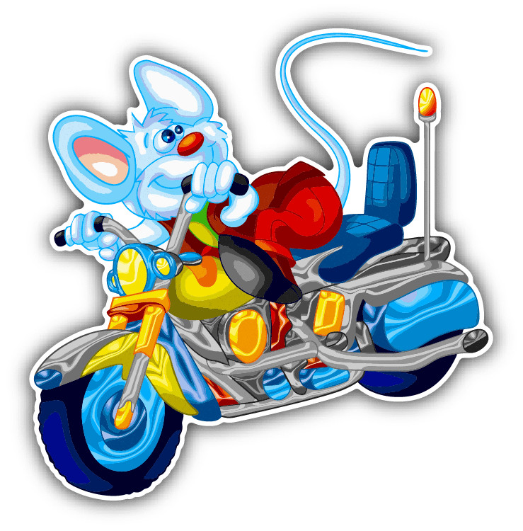 Mouse Biker Cute Cartoon Auto Moto Car Bumper Sticker Decal «SIZES»