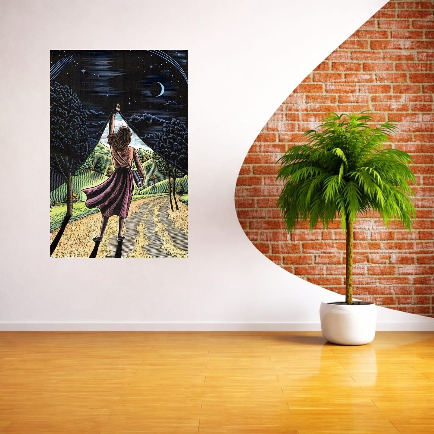 SkyOlla Self Adhesive Vinyl Wall Posters Pack of 2 Decorative Art Home Decor