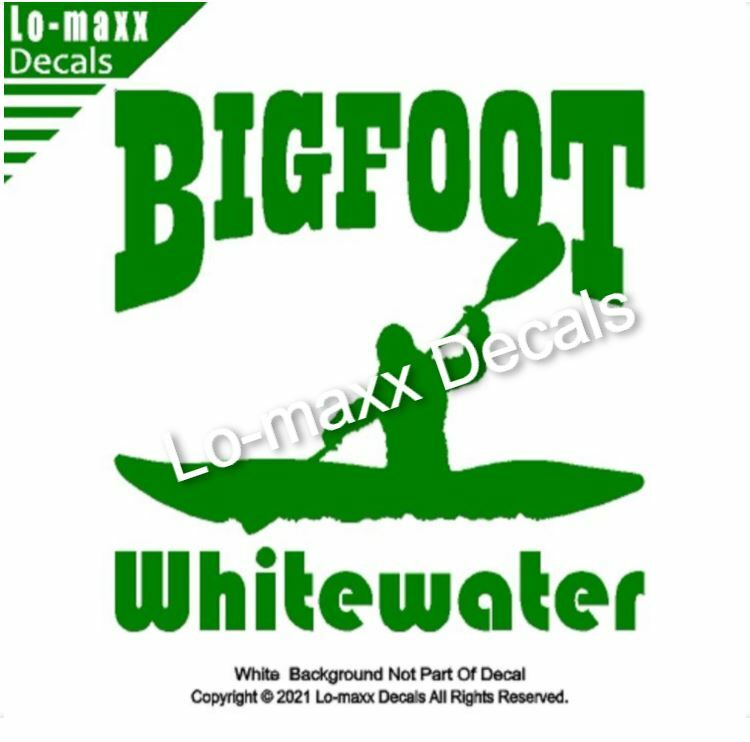Bigfoot Whitewater River Kayaking Boating Original Design Die Cut Vinyl Decal
