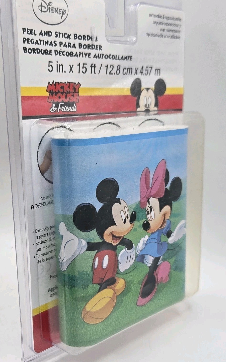 Disney Wall Border Mickey Minnie Mouse Friends Kids Peel & Stick • New Open Box