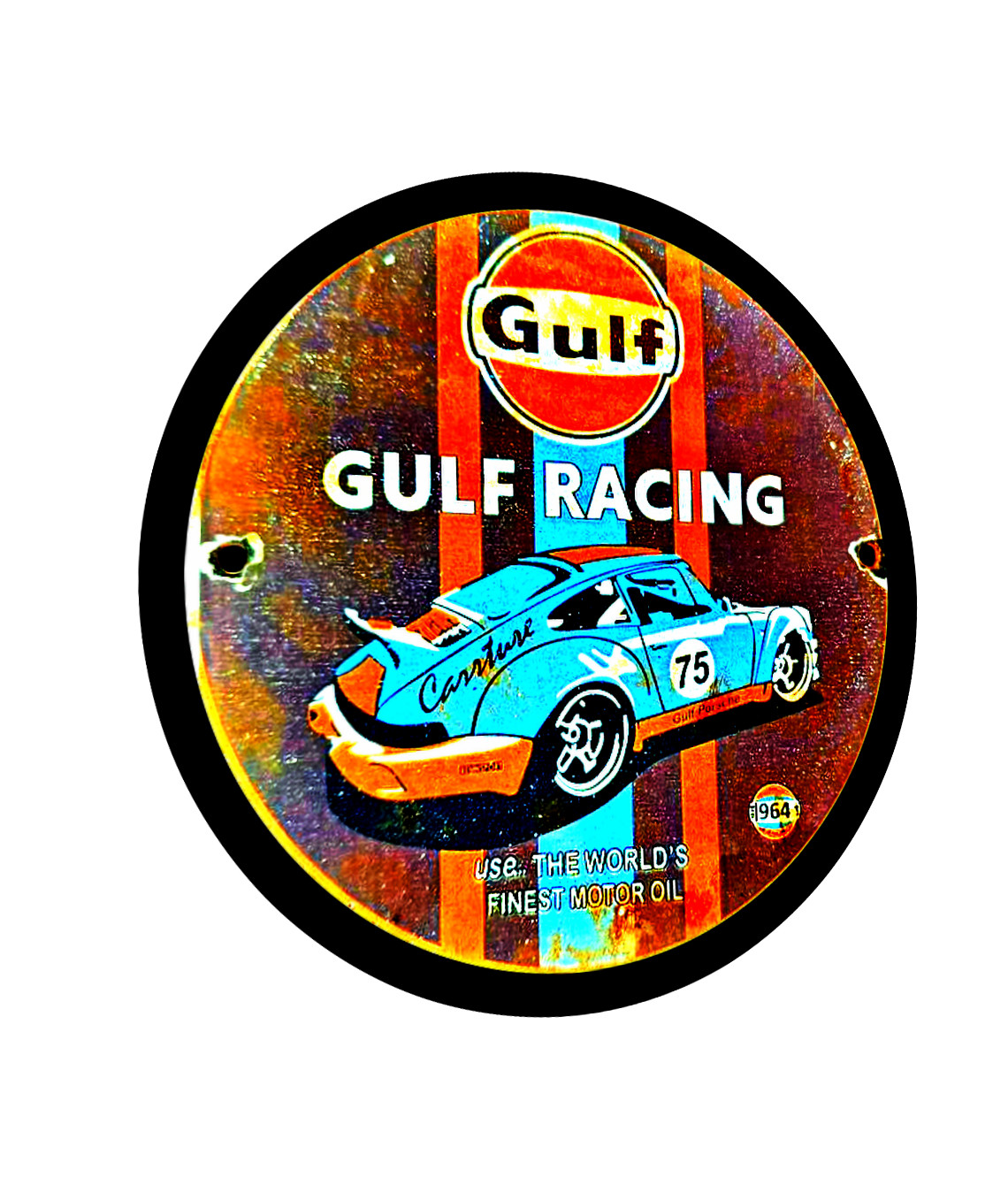 Gulf Oil Sign Decal Sticker -.Gulf Oil 50’s, 60’s Vintage Replica Gulf Girl