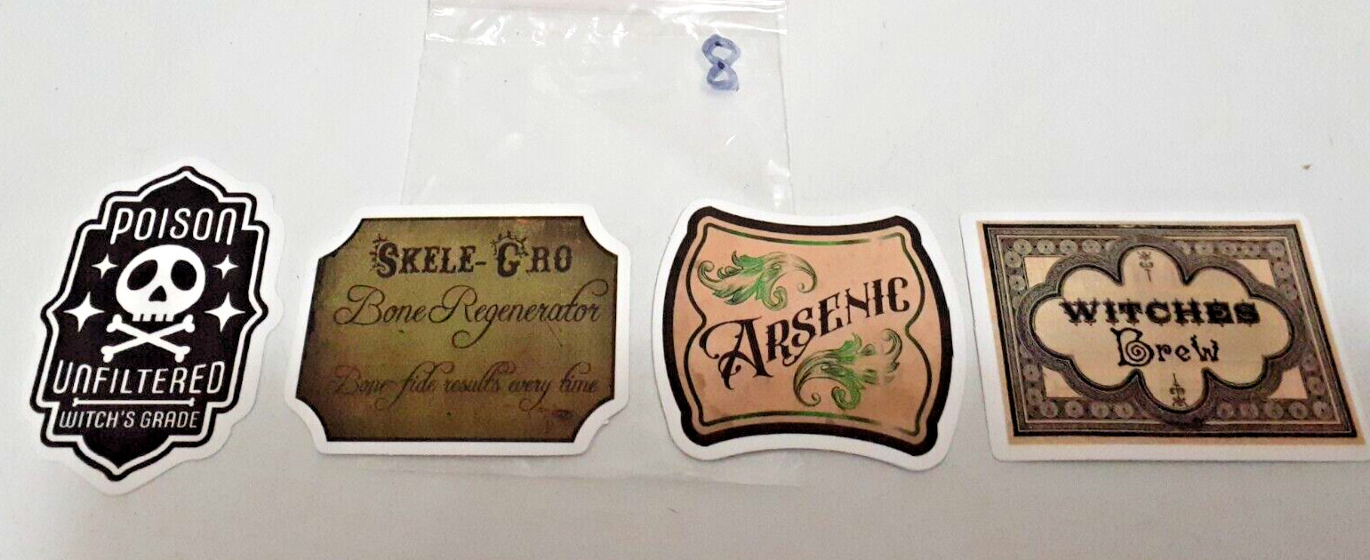 4 Halloween Apothecary Jar Potion Bottle Labels Vinyl Craft Decal Stickers (8)