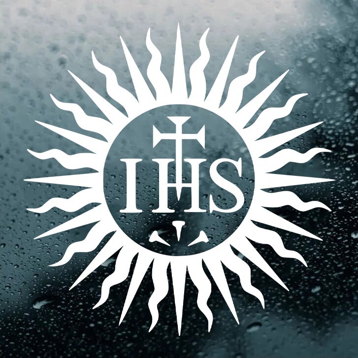 IHS Sun of Righteousness Vinyl Decal | Christogram Jesus Christ Die Cut Sticker