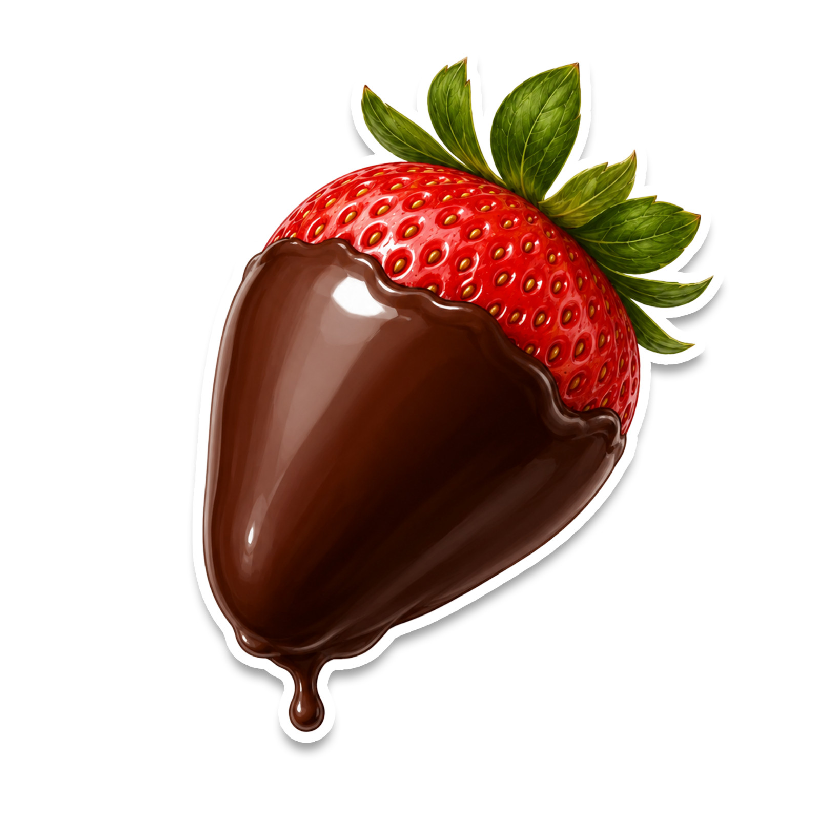 Chocolate Covered Strawberry Sticker 4 Inch Vinyl Waterproof Decal Dessert Lover