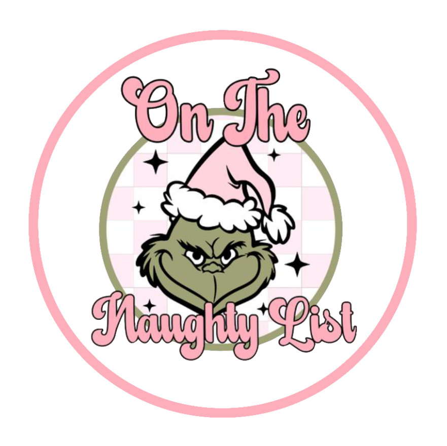 Christmas «Grinch Naughty List» – 4″ Vinyl Decal Sticker Present Decor Tumbler