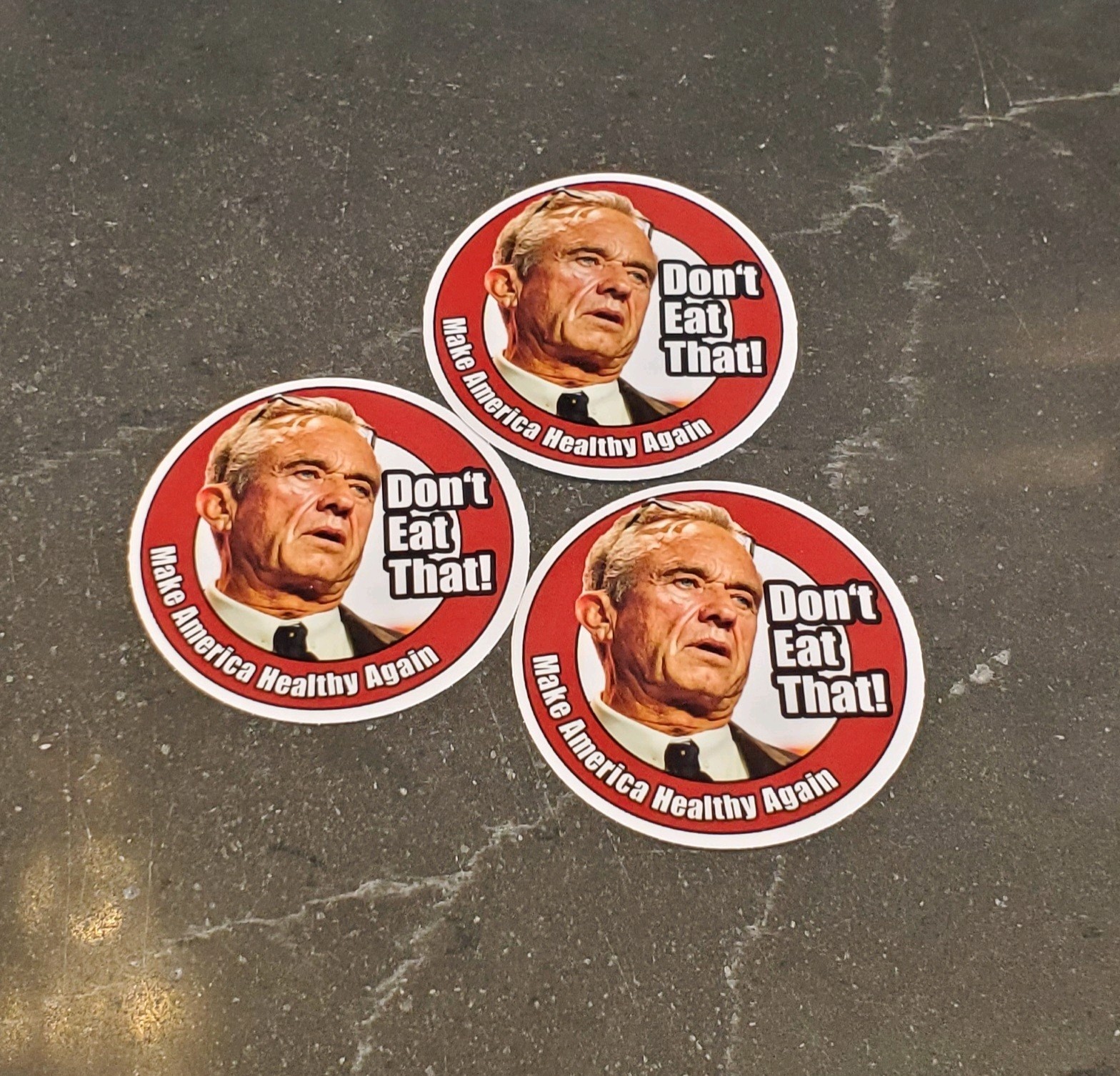 RFK JR STICKERS (3) «Don’t Eat That!» 5 Year Warranty Made in USA 🇺🇸