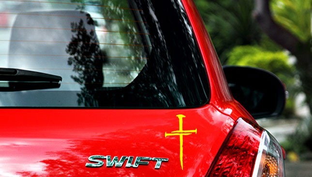 CROSS OF NAILS Vinyl Decal Sticker Jesus Christ Christian Religious God Lord