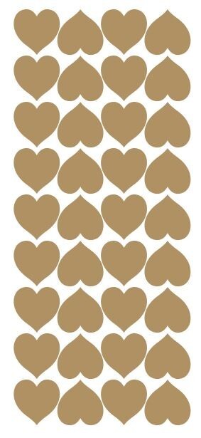 Metallic Gold Heart Hearts Stickers Sticker 1″ DC20-091