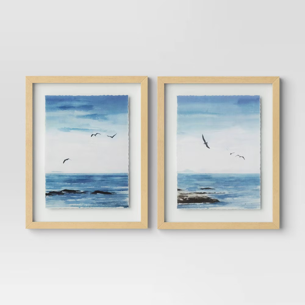 Threshold Coastal Seascape Duo Poster Landscape Modern Set of 2 16″x20″ Wall