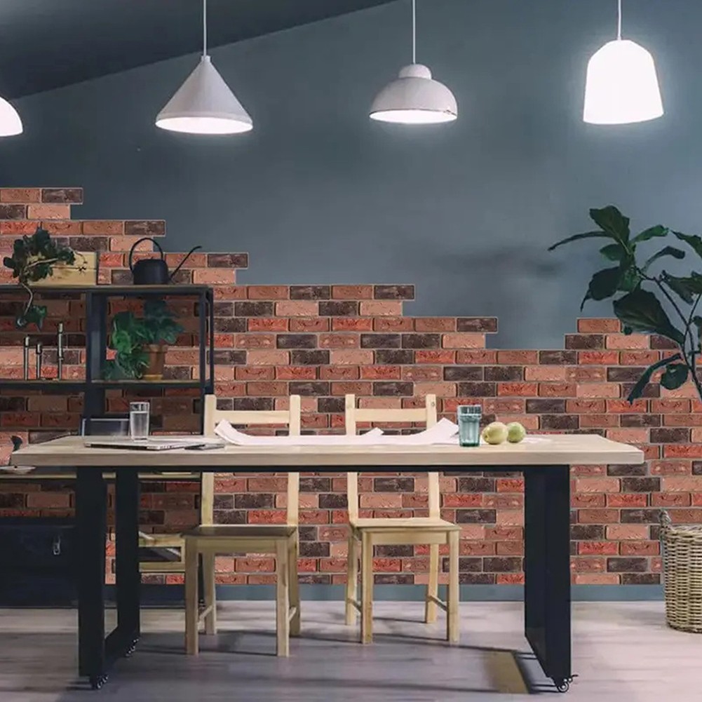 10-100PCS 3D Tile Brick Wall Sticker Self-adhesive Waterproof PVC DIY Wallpaper