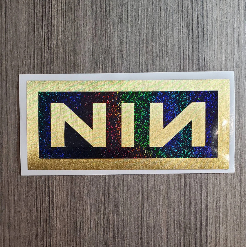 Nine Inch Nails – Premium Brushed Steel & Holographic Decal 6″