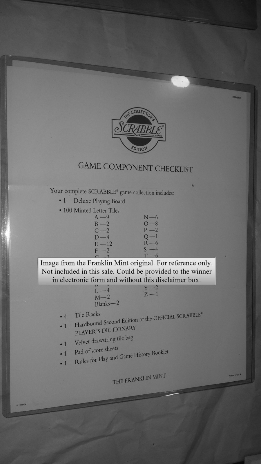 Franklin Mint Luxury Scrabble Edition Dictionary