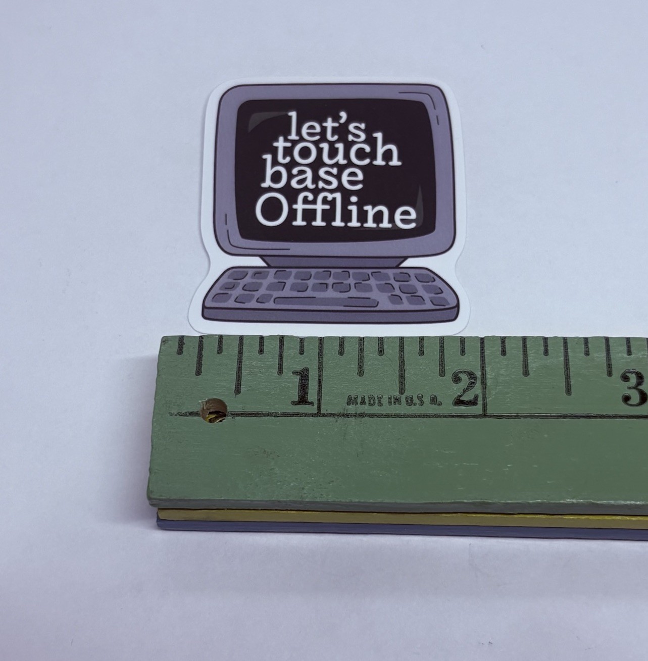 “Let’s Touch Base Offline” Sticker Sarcastic Humor Decal Vinyl Art Decor Tc6