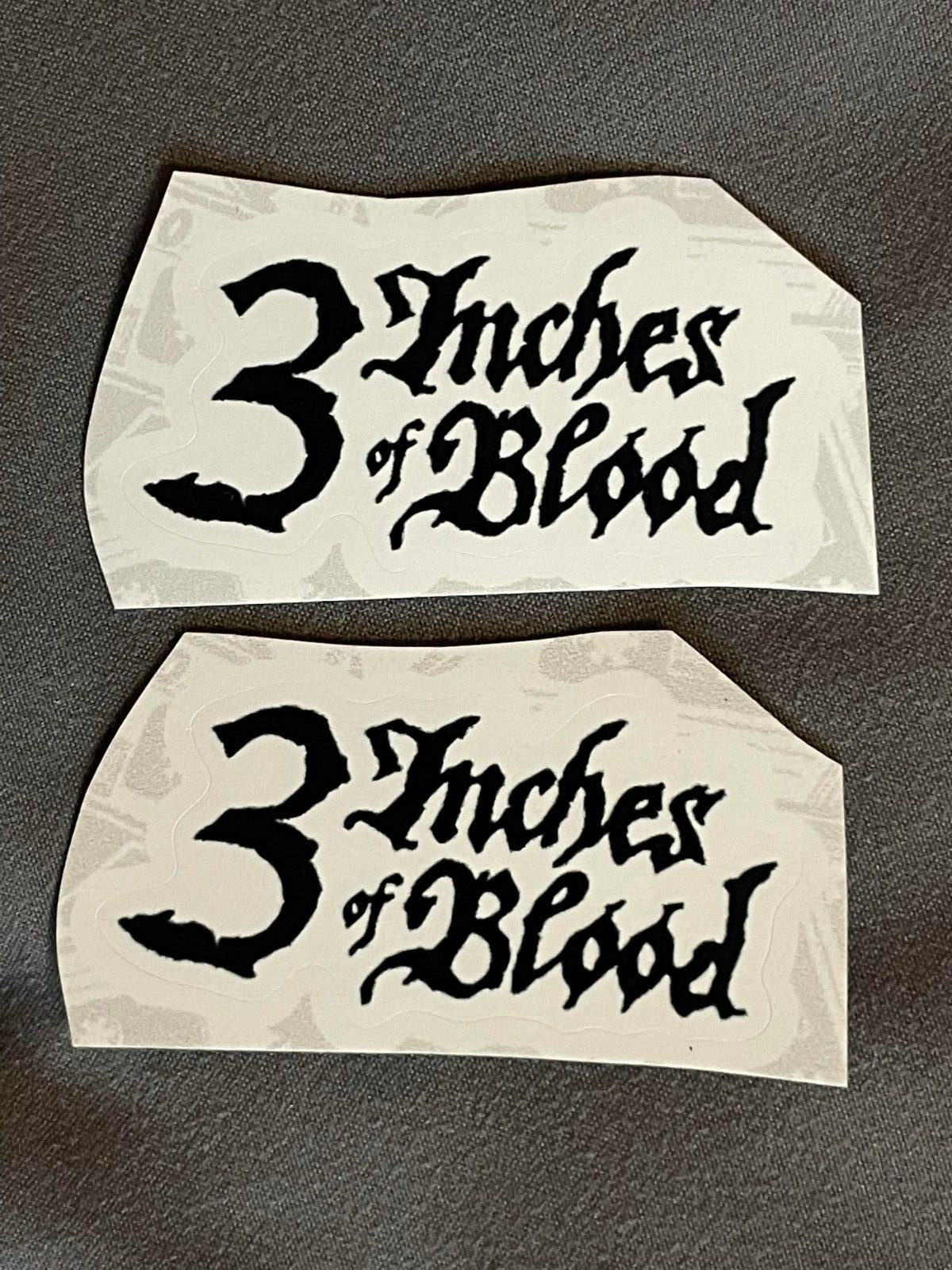 Lot of (2) 3 INCHES OF BLOOD 1″ x 2″ Band Logo STICKERS FAST! FREE SHIP!