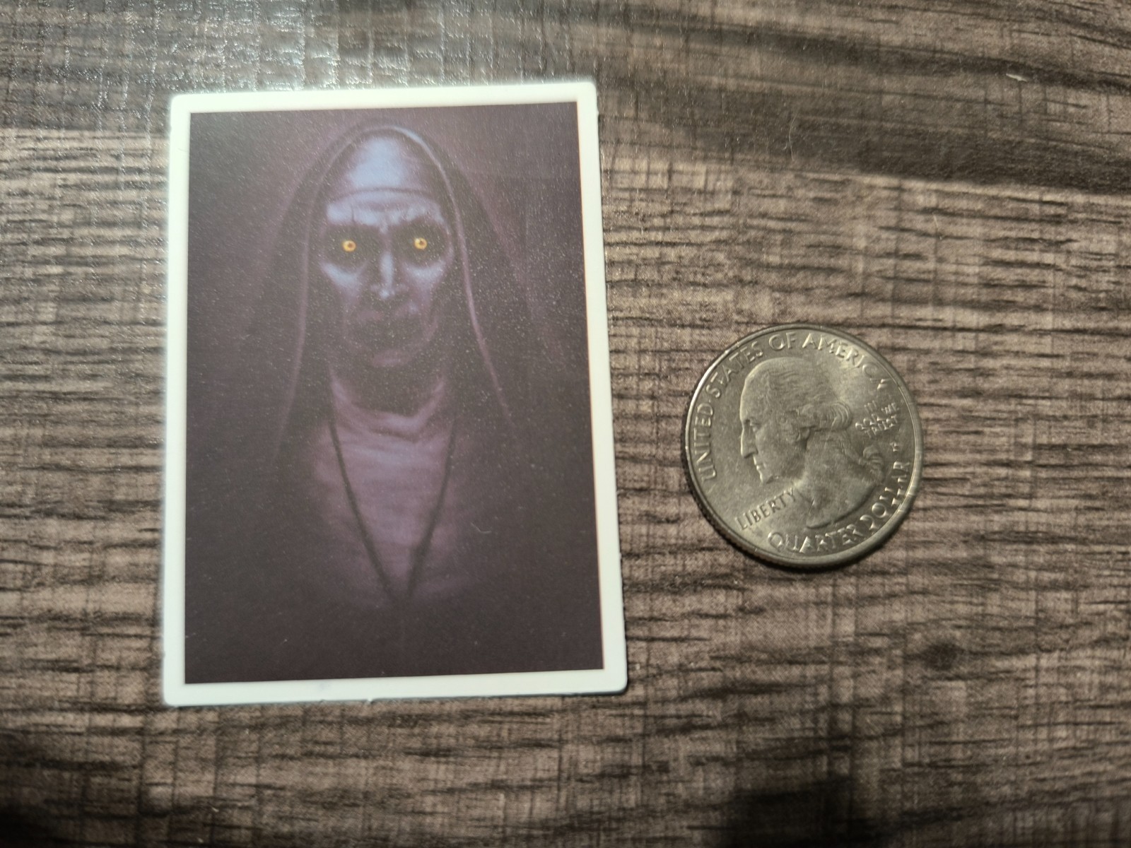 The Conjuring Nun Sticker Halloween Free USA S&H Horror Yellow Eyes Creepy Scary