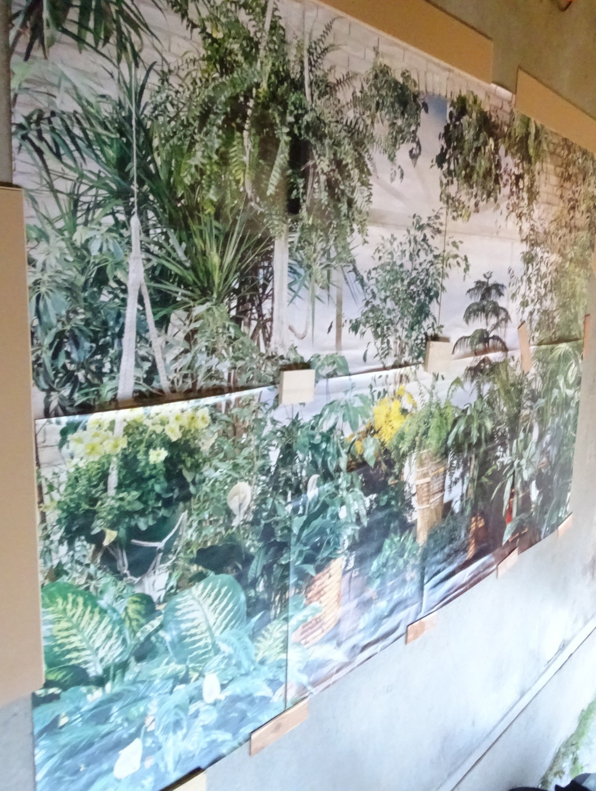 Full Wall Size Mural Tropical Plants Huge Window 8’ 8” x 12’ 6” NOS 108 Sq Ft A
