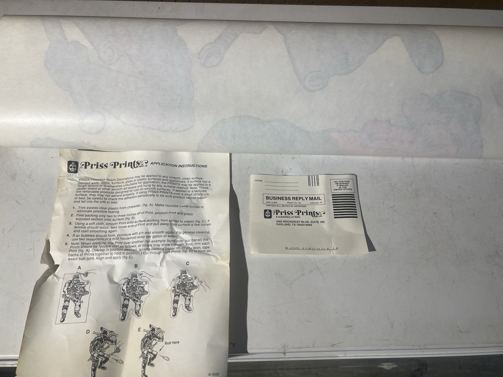 GI JOE 1990 VINTAGE PRISS PRINTS 30 PC BOX SET ROOM REUSABLE DECORATIONS STICKER