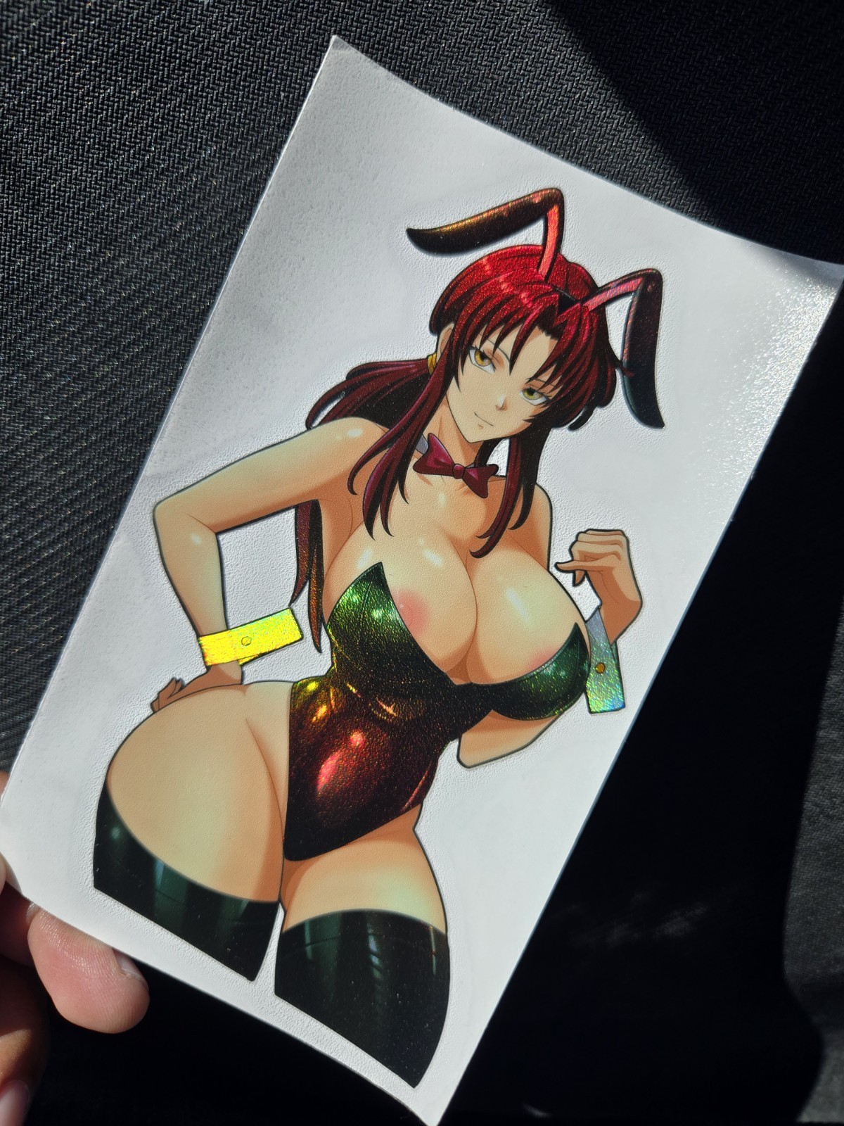 6″ Spotholographic Weatherproof Waifu Vinyl Sticker Revy Lagoon Bunny