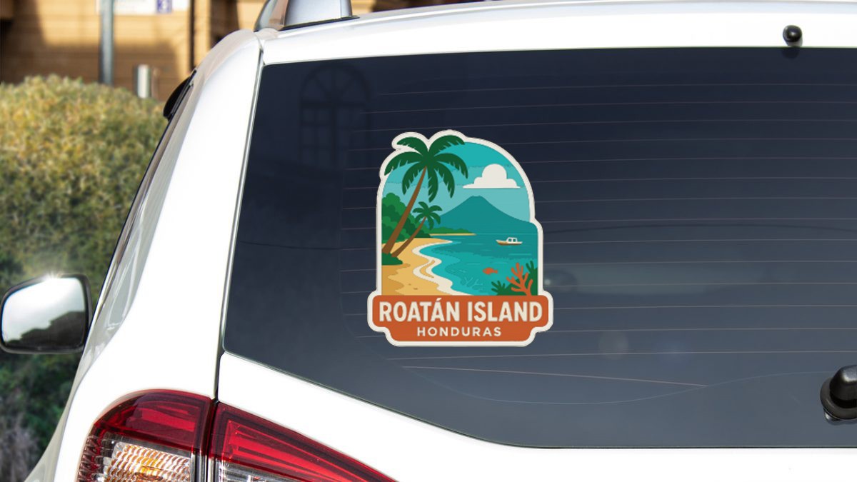 Roatán Island Honduras Sticker Decal Vinyl Die-Cut Symbolic Landmark Design