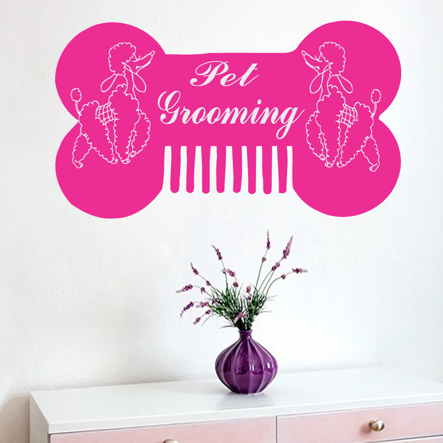 Wall Decal Pet Grooming Decal Vinyl Sticker Dog Pet Shop Bedroom Art Mural MS272