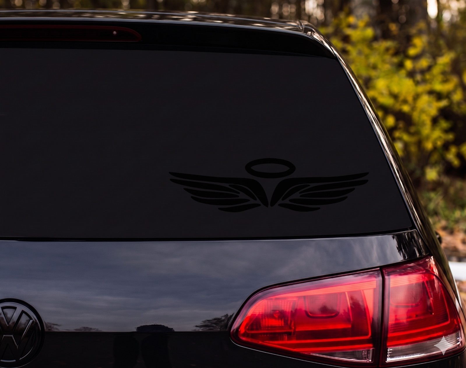 Angel Wings With Halo Die Cut Vinyl Decal Custom Car Wall | Memorial Gift