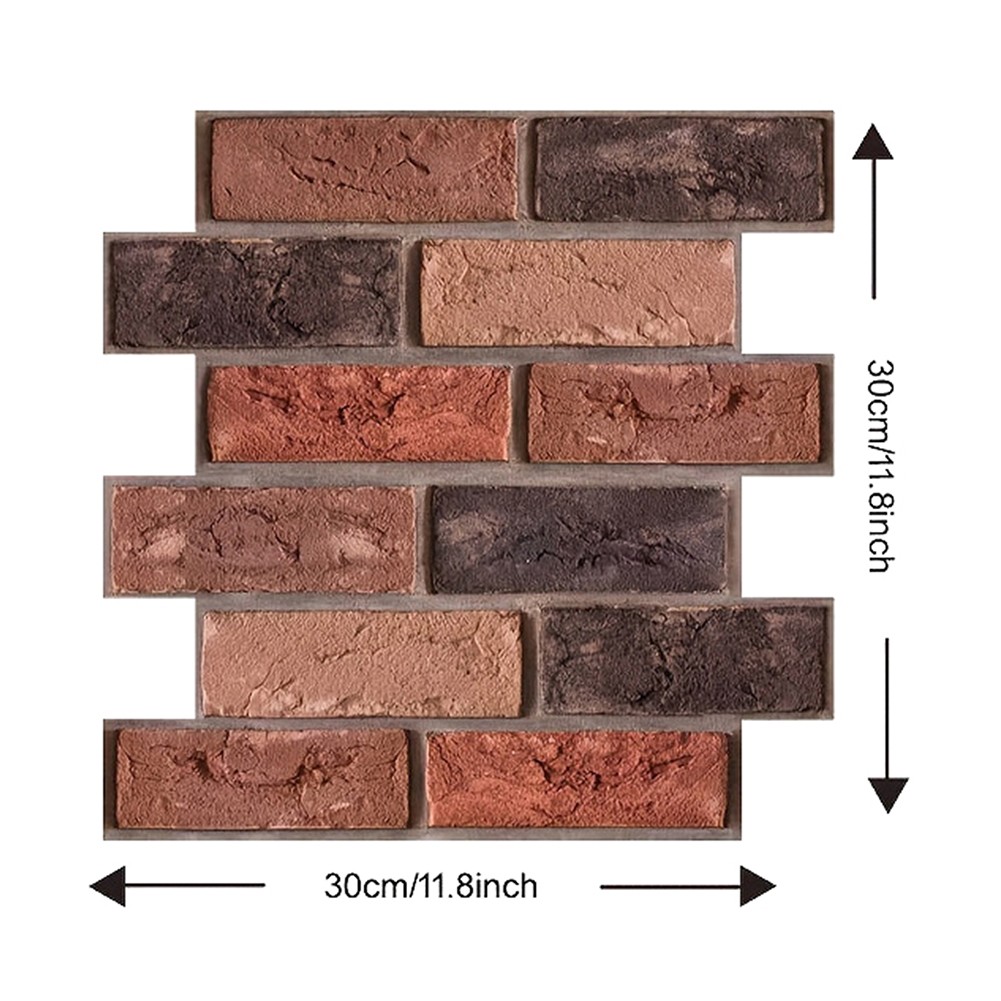 10-100PCS 3D Tile Brick Wall Sticker Self-adhesive Waterproof PVC DIY Wallpaper