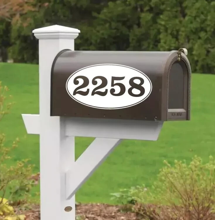 TWO Custom Mailbox Address Street Numbers Vinyl Decal House Business Door Glass