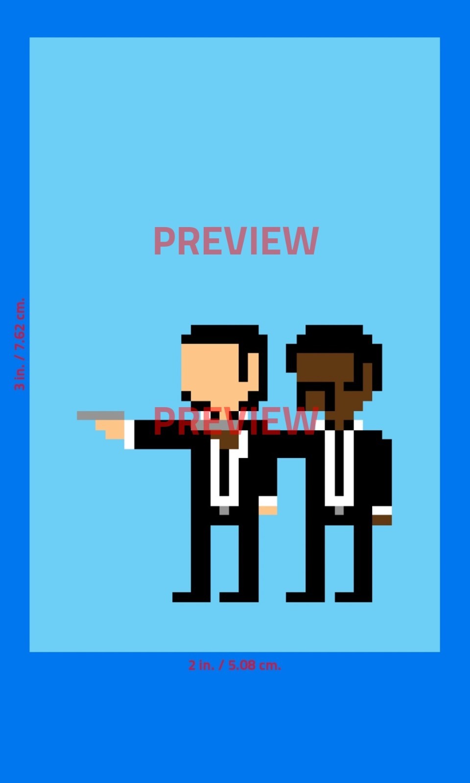 Pulp Fiction Sticker (TARANTINO MOVIE 8-BIT JULES) 2×3 in. Adhesive Photo Print