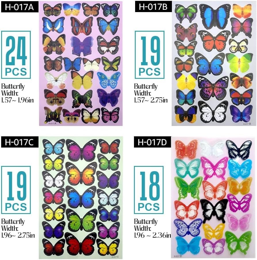 Waterproof 80pcs Butterfly Wall Stickers – Colorful Indoor Decor for All Ages