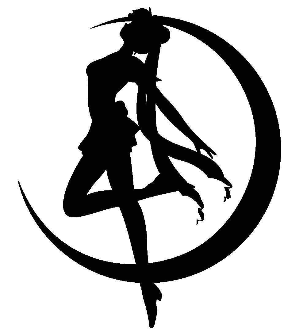 sailor moon Decal Laptop Car Sticker Vinyl 8 inch color black