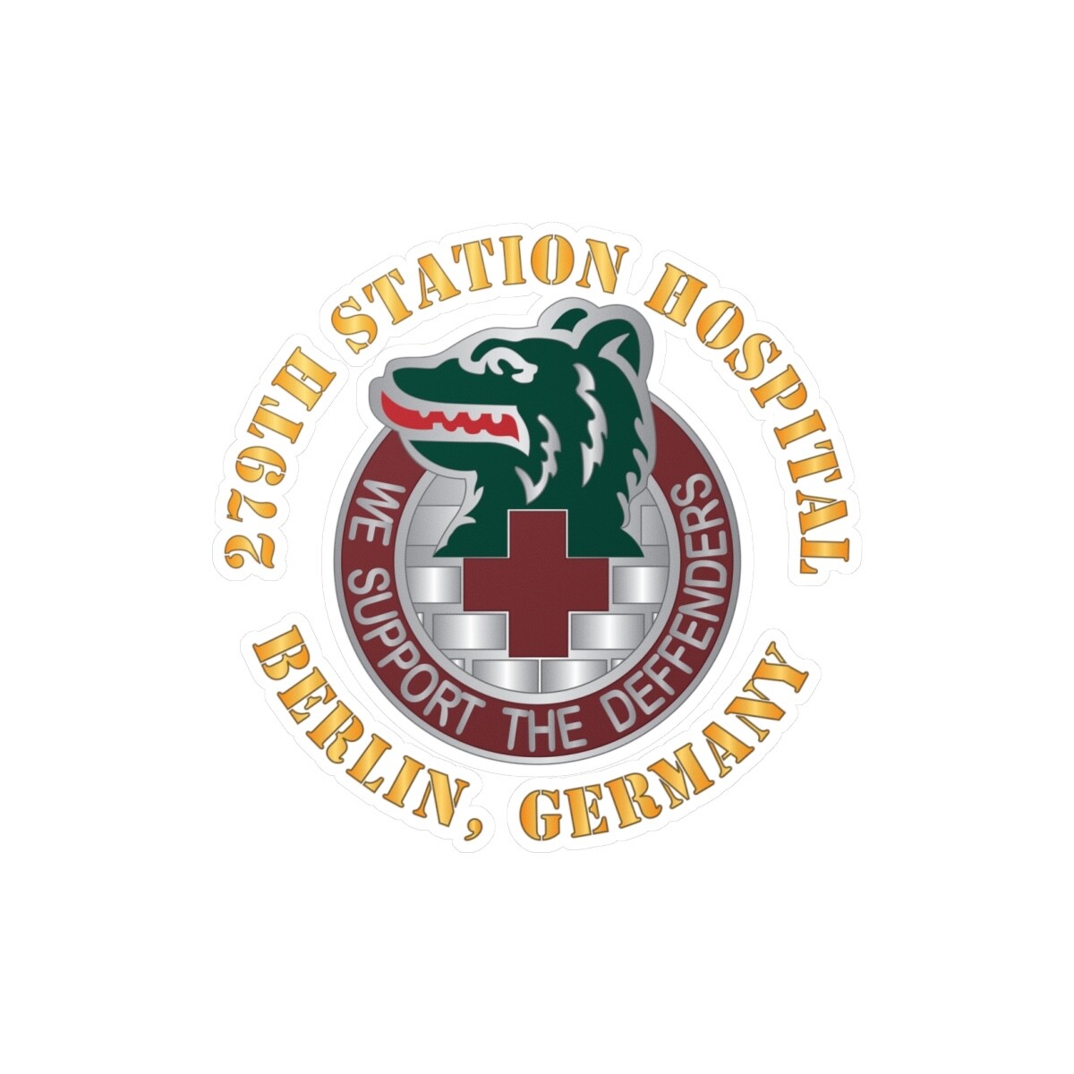 Kiss-Cut Vinyl Decals – Army – 279th Station Hospital – DUI – Berlin, Germany X3